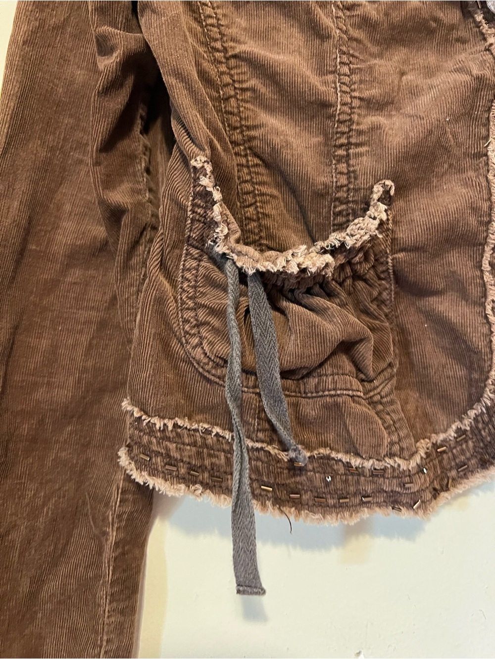 Lush Brown Ruffle-Trim Jacket - Picture 4 of 9